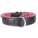 Ace Comfy LEATHER DOG COLLAR Padded And lined with soft Lamb's Leather (Pink Lining).